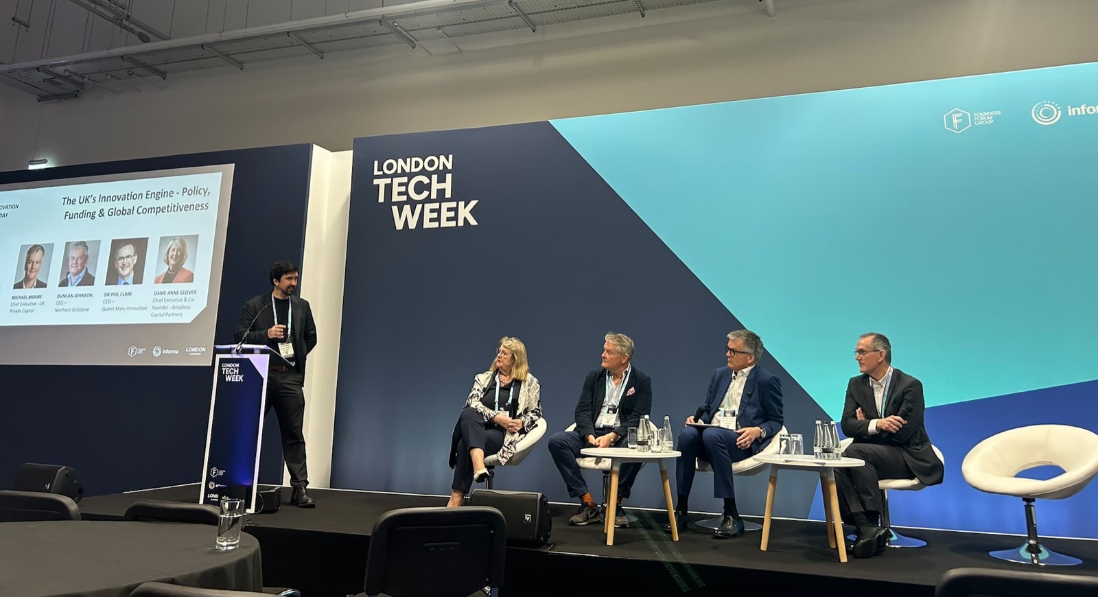 Dr Ben Miles chairing the Innovation Arc panel at London Tech Week